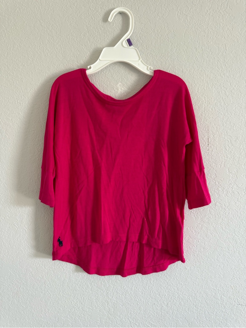 Ralph Lauren Pink Kid’s Three-Quarter Sleeve Top